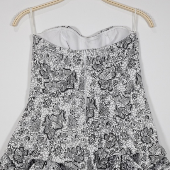 Ruby‎ Rox Women's Floral Woven Bubble Cocktail Mini Dress Black/White Size 5 - Picture 5 of 8
